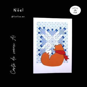 Carte de voeux - Renard et flocon